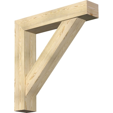Ekena Millwork Traditional Block Rough Sawn Bracket w/ Offset Brace, Douglas Fir, 8"W x 42"D x 42"H BKT0806X42X42TRA05RDF
